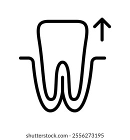 Tooth extraction icon in thin line style vector illustration graphic design