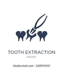 Tooth extraction icon. Trendy flat vector Tooth extraction icon on white background from Dentist collection, vector illustration can be use for web and mobile, eps10