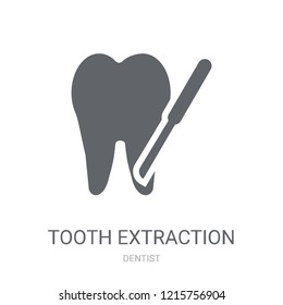 Tooth extraction icon. Trendy Tooth extraction logo concept on white background from Dentist collection. Suitable for use on web apps, mobile apps and print media.