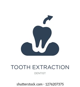 tooth extraction icon vector on white background, tooth extraction trendy filled icons from Dentist collection, tooth extraction vector illustration