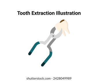 Tooth extraction illustration. Dentistry and orthodontics vector illustration. Dental clinic services, stomatology, dentistry, orthodontics, oral health care and hygiene vector.