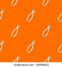 Tooth extraction instrument pattern repeat seamless in orange color for any design. Vector geometric illustration