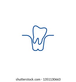 Tooth extraction line icon concept. Tooth extraction flat  vector symbol, sign, outline illustration.