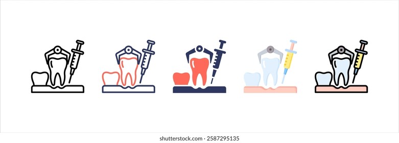 Tooth Extraction Multi Style Icon Set