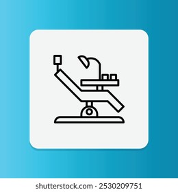 Tooth extraction table. Editable stroke. Vector illustration	