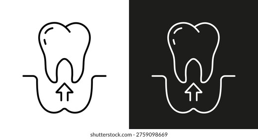 Tooth extraction - vector editable stroke icon.