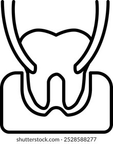 Tooth Extraction Vector Illustration Detailed Icon