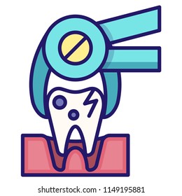 Tooth extraction vector illustration in LineColor design