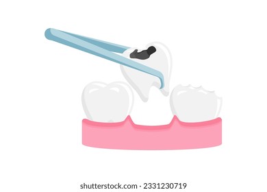 tooth extraction vector illustration. Toothache icon sign symbol