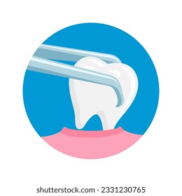 tooth extraction vector illustration. Toothache icon sign symbol