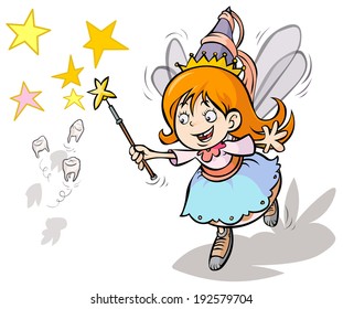 Tooth fairy cute cartoon.
