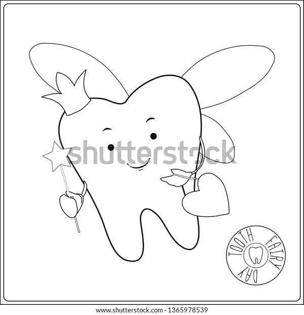 tooth fairy vector cartoon illustration stylized stock