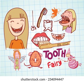 Tooth fairy, vector illustration.