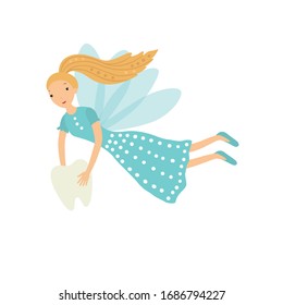 Tooth fairy. Vector illustration isolated on white background.