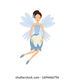 Tooth fairy. Vector illustration isolated on white background.