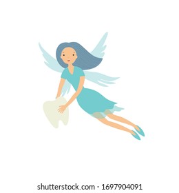 Tooth fairy. Vector illustration isolated on white background.