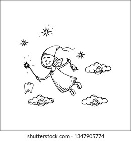 tooth Fairy vector sketch