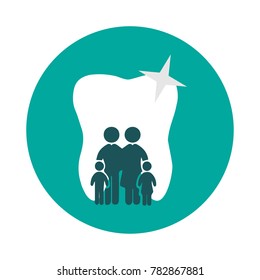 tooth family icon flat style