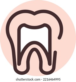 Tooth fill, illustration, vector on a white background.
