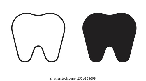 Tooth Filled flat icons set for apps and web ui designs.