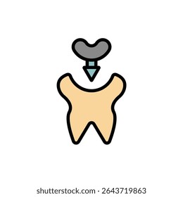 tooth filling icon collection .design style with background
