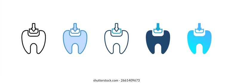 Tooth Filling icon set multiple style collection