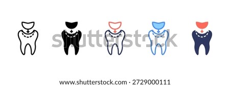 Tooth Filling Icon Set Multiple Style Collection