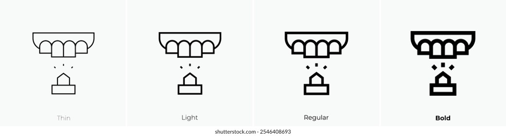 tooth filling icon. Thin, Light Regular And Bold style design isolated on white background