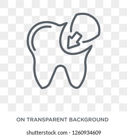 Tooth filling icon. Trendy flat vector Tooth filling icon on transparent background from Dentist collection. High quality filled Tooth filling symbol use for web and mobile
