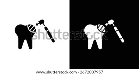 Tooth filling icon, vector flat icon. Flat illustration.