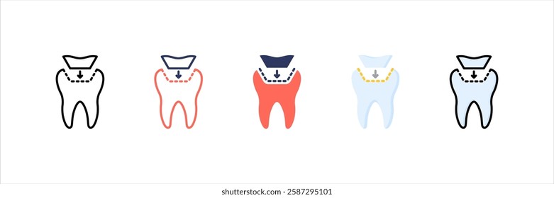 Tooth Filling Multi Style Icon Set