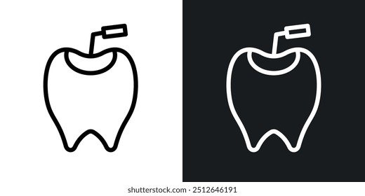Tooth filling outlined icon vector collection.