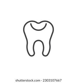 Tooth fillings line icon. linear style sign for mobile concept and web design. Tooth cavity repair outline vector icon. Symbol, logo illustration. Vector graphics