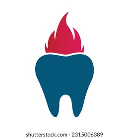 Tooth and fire icon vector illustration