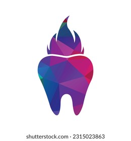 Tooth and fire templete vector design