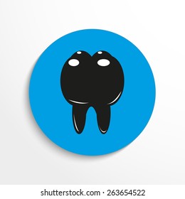 Tooth flat icon illustration background