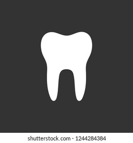 Tooth flat icon on a black background