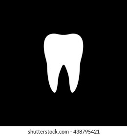 Tooth Flat Icon On Black Background