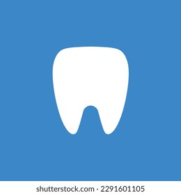 Tooth flat icon. Silhouette dental clinic symbol. Healthy tooth. 