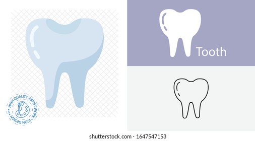 Tooth flat icon. vector illustration.
