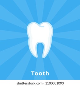Tooth Flat Line Art Drawing. Dental Clinic Icon. Web Pictogram for Dentistry. Stomatology Concept, Logo or Illustration. Dentistry Department Label