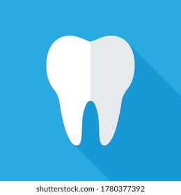 Tooth Flat Long Shadow Icon