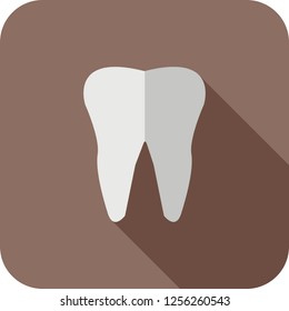 Tooth Flat multi color long shadow icon