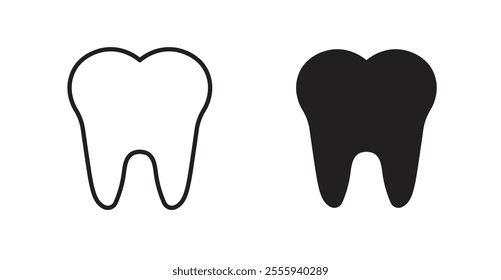 Tooth flat simple vector symbols illustration.