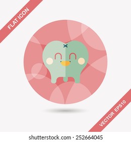 Tooth Flat style Icon with long shadows,eps10