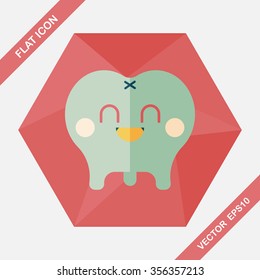 Tooth Flat style Icon with long shadows,eps10