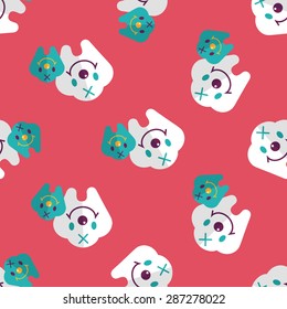 Tooth flat style icon,eps10 seamless pattern background