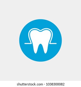 Tooth flat vector icon. Dental flat vector icon