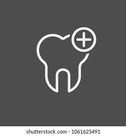 Tooth flat vector icon. Dental flat vector icon