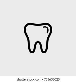 Tooth flat vector icon on a gray background